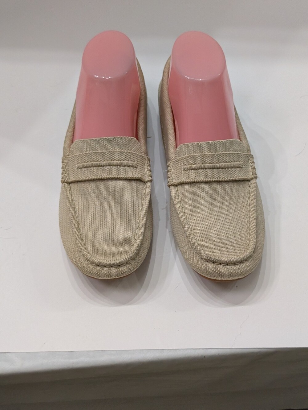 Rothy's Beige Canvas Penny Loafers